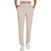 imagebaleaf Womens Business Casual Pants Stretch Travel Pants On Airport with Zipper Pockets Dressy Slacks Golf Work Pull onKhaki
