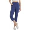 imagebaleaf Womens Capri Yoga Pants with 4 Pockets Capris Leggings Dressy Casual Stretch Crop Lounge Straight Open Bottom SummerBlue