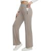 imagebaleaf Womens Wide Leg Travel Stretch Dress Pants Yoga High Waist with Pockets Casual Work SweatpantsKhaki