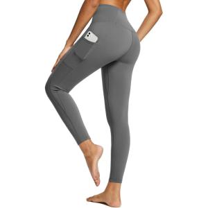 imagebaleaf Nuleaf High Waisted Workout Leggings for Women 25quot  Buttery Soft Tummy Control Gym Fitness Yoga 78 Pant with PocketsDark Grey