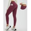 imagebaleaf Womens 25quot Petite Fleece Lined Leggings High Waisted Warm Thermal Winter with Pockets Snow PantsHeather Wine Red