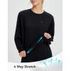 imagebaleaf Womens Cropped Crewneck Sweatshirt Fleece Lined Pullover Loose Fit Long Sleeve Workout Athletic Tops with PocketBlack