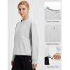 imagebaleaf Womens Cropped Crewneck Sweatshirt Fleece Lined Pullover Loose Fit Long Sleeve Workout Athletic Tops with PocketLight Gray