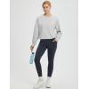 imagebaleaf Womens Cropped Crewneck Sweatshirt Fleece Lined Pullover Loose Fit Long Sleeve Workout Athletic Tops with PocketLight Gray