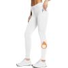 imagebaleaf Womens Fleece Lined Leggings Water Resistant High Waisted Thermal Warm Winter Tights Ski Hiking Pants with PocketsWhite