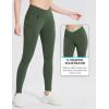 imagebaleaf Womens Fleece Lined Leggings with Zipper Pockets Thermal Water Resistant Winter Hiking Pants High WaistedDark Army Green