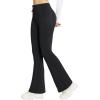imagebaleaf Womens Fleece Lined Pants Winter Thermal Warm Hiking Yoga Pants with Zipper Pockets Bootcut High Waist Flare LeggingsBlack