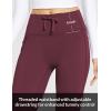 imagebaleaf Womens Fleece Lined Pants Winter Thermal Warm Hiking Yoga Pants with Zipper Pockets Bootcut High Waist Flare LeggingsWine Red