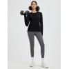 imagebaleaf Womens Thermal Tops Long Sleeve Fleece Running Shirts Thumbhole Cold Weather Winter Gear Workout Base LayerBlack