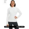 imagebaleaf Womens Thermal Tops Winter Long Sleeve Shirts Warm Base Layer Running Gear Mock Neck Clothes WorkoutWhite