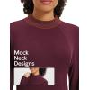 imagebaleaf Womens Thermal Tops Winter Long Sleeve Shirts Warm Base Layer Running Gear Mock Neck Clothes WorkoutWine Red