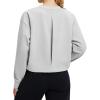 imagebaleaf Womens Cropped Crewneck Sweatshirt Fleece Lined Pullover Loose Fit Long Sleeve Workout Athletic Tops with PocketLight Gray
