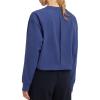 imagebaleaf Womens Cropped Crewneck Sweatshirt Fleece Lined Pullover Loose Fit Long Sleeve Workout Athletic Tops with PocketNavy Blue