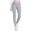 imagebaleaf Womens Fleece Lined Leggings with Zipper Pockets Thermal Water Resistant Winter Hiking Pants High WaistedFrost Gray