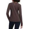 imagebaleaf Womens Thermal Tops Long Sleeve Fleece Running Shirts Thumbhole Cold Weather Winter Gear Workout Base LayerDark Brown