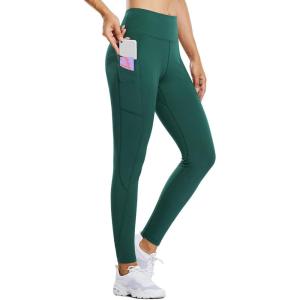 imagebaleaf Womens Fleece Lined Leggings Water Resistant Thermal Winter Warm Tights High Waisted with Pockets Running GearAdark Green27