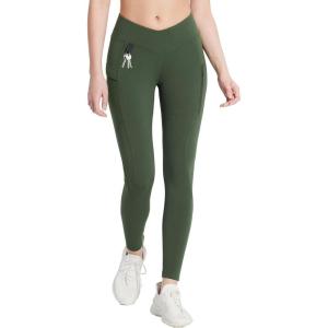 imagebaleaf Womens Fleece Lined Leggings with Zipper Pockets Thermal Water Resistant Winter Hiking Pants High WaistedDark Army Green