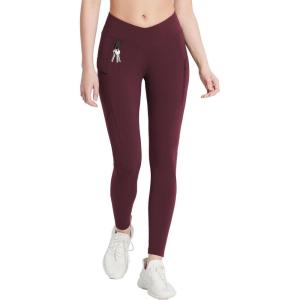 imagebaleaf Womens Fleece Lined Leggings with Zipper Pockets Thermal Water Resistant Winter Hiking Pants High WaistedWine Red