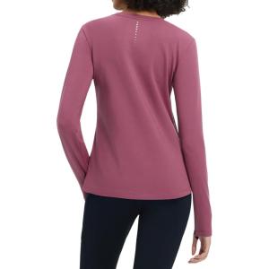 imagebaleaf Womens Thermal Tops Long Sleeve Fleece Running Shirts Thumbhole Cold Weather Winter Gear Workout Base LayerRose Red