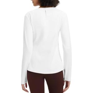 imagebaleaf Womens Thermal Tops Long Sleeve Fleece Running Shirts Thumbhole Cold Weather Winter Gear Workout Base LayerWhite