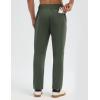 imagebaleaf Mens Fleece Lined Pants Winter Open Bottom Sweatpants Thermal Athletic Pants with 3 PocketsArmy Green