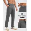 imagebaleaf Mens Fleece Lined Pants Winter Open Bottom Sweatpants Thermal Athletic Pants with 3 PocketsDark Gray