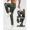 imagebaleaf Mens Fleece Lined Running Pants Winter Thermal Track Pants Zipper Pocket Water Resistant Athletic Workout HikingArmy Green No Water Resistant