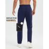 imagebaleaf Mens Fleece Lined Running Pants Winter Thermal Track Pants Zipper Pocket Water Resistant Athletic Workout HikingNavy Blue Water Resistant