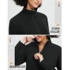 imagebaleaf Womens Fleece Quarter Zip Pullover Long Sleeve Thermal Tops Cold Weather Hiking Running Gear with Kangaroo PocketBlack