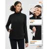 imagebaleaf Womens Fleece Quarter Zip Pullover Long Sleeve Thermal Tops Cold Weather Hiking Running Gear with Kangaroo PocketBlack