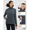 imagebaleaf Womens Fleece Quarter Zip Pullover Long Sleeve Thermal Tops Cold Weather Hiking Running Gear with Kangaroo PocketDark Gray