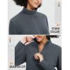 imagebaleaf Womens Fleece Quarter Zip Pullover Long Sleeve Thermal Tops Cold Weather Hiking Running Gear with Kangaroo PocketDark Gray