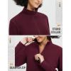 imagebaleaf Womens Fleece Quarter Zip Pullover Long Sleeve Thermal Tops Cold Weather Hiking Running Gear with Kangaroo PocketWine Red