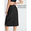 imagebaleaf Womens 28quot Midi Length Long Swim Skirts with Legging Modest High Waisted Tankini Skirt Bottom UPF 50Black