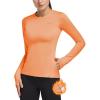 imagebaleaf Thermal Shirts for Women Long Sleeve Fleece Tops Running Workout Cold Weather Gear Compression Zipper PocketApricot