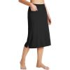 imagebaleaf Womens 28quot Midi Length Long Swim Skirts with Legging Modest High Waisted Tankini Skirt Bottom UPF 50Black