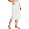 imagebaleaf Womens 28quot Midi Length Long Swim Skirts with Legging Modest High Waisted Tankini Skirt Bottom UPF 50White