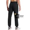 imagebaleaf Mens Fleece Lined Joggers Winter Athletic Sweatpants Thermal Hiking Workout Running Pants with Zipper PocketsBlack
