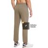 imagebaleaf Mens Fleece Lined Joggers Winter Athletic Sweatpants Thermal Hiking Workout Running Pants with Zipper PocketsBrown