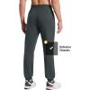 imagebaleaf Mens Fleece Lined Joggers Winter Athletic Sweatpants Thermal Hiking Workout Running Pants with Zipper PocketsDark Gray