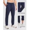 imagebaleaf Mens Fleece Lined Joggers Winter Athletic Sweatpants Thermal Hiking Workout Running Pants with Zipper PocketsNavy