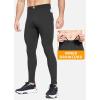 imagebaleaf Mens Winter Running Tights Thermal Cycling Pants Water Resistant Fleece Leggings Zipper Pockets Cold Weather GearBlack