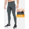 imagebaleaf Mens Winter Running Tights Thermal Cycling Pants Water Resistant Fleece Leggings Zipper Pockets Cold Weather GearDark Grey