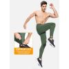 imagebaleaf Mens Winter Running Tights Thermal Cycling Pants Water Resistant Fleece Leggings Zipper Pockets Cold Weather GearGreen