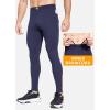 imagebaleaf Mens Winter Running Tights Thermal Cycling Pants Water Resistant Fleece Leggings Zipper Pockets Cold Weather GearNavy