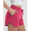 imagebaleaf Womens 35quot Running Shorts Quick Dry with Zipper Pocket Liner Shorts Gym WorkoutRose Red