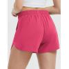 imagebaleaf Womens 35quot Running Shorts Quick Dry with Zipper Pocket Liner Shorts Gym WorkoutRose Red