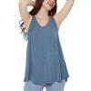 imagebaleaf Womens Flowy Tank Tops VNeck Tunic Sleeveless Workout Long Loose Fit Camis Yoga TShirts Cute Tee for Casual SummerTeal Blue
