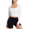 imagebaleaf Womens Long Sleeve Workout Tops Athletic Crop Top Running Slim Fit Gym Yoga Shirts