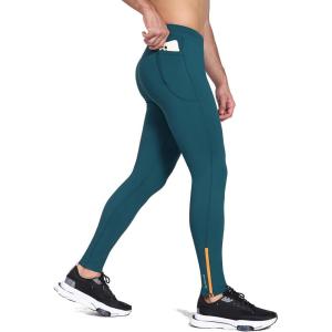 imagebaleaf Mens Winter Running Tights Thermal Cycling Pants Water Resistant Fleece Leggings Zipper Pockets Cold Weather GearBlue